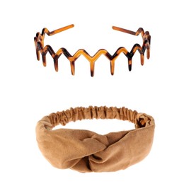 LilaLemon 2PCS Zig Zag Tooth Headband, Wavy Hair Comb Headband,Sharks Tooth Hair Comb,Hard Headbands for Women Girls