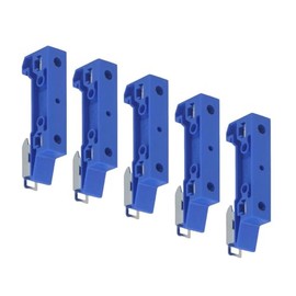 WITTKOWARE Pack of 5 Mounting Brackets for Snap-on to a 35 mm DIN Rail with 2 x M4 Thread, Blue