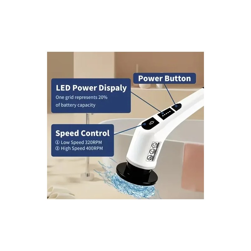 Cepillo De Limpieza Eléctrico Inalámbrico 12 En 1