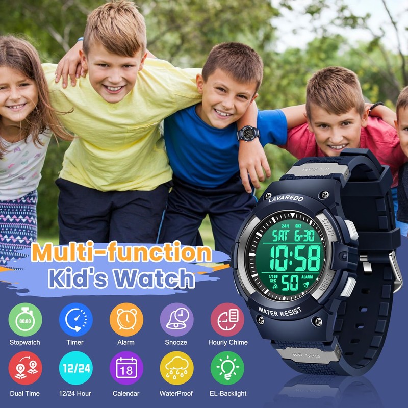 Kids Watch Boys,Digital Outdoor Sports Watches,50M Waterproof Chronograph Multifunctional Wristwatch