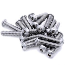M4 (4mm x 22mm) Hex Socket Button Machine Screw (Bolt) - Stainless Steel (A2) (Pack of 20)