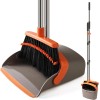 Durable Broom and Dustpan Set with 52" Adjustable Long Handle