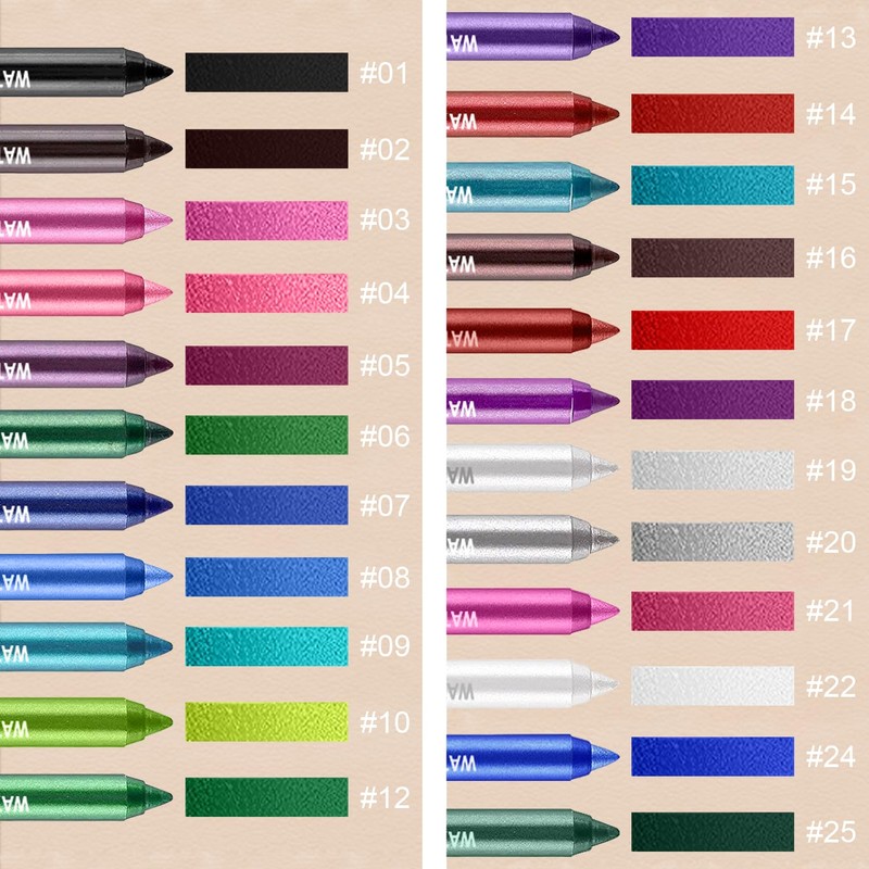 3 Colorful Eyeliner Pen Set, Eye Shadow Pencil, Pearl Eyeliner
