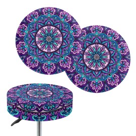 Wanyint Flower Print Stretch Stool Furniture Protector Soft Round Stool Covers 12-14 Inch Elastic Bar Stool Seat Cushion Washable Stool Cover Slipcovers