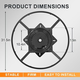 31.5 inch Recliner Swivel Ring Base Replacement with Plate,Heavy Duty Furnitures Sofa Chair Swiveling Bottom Parts (31.5 inch)