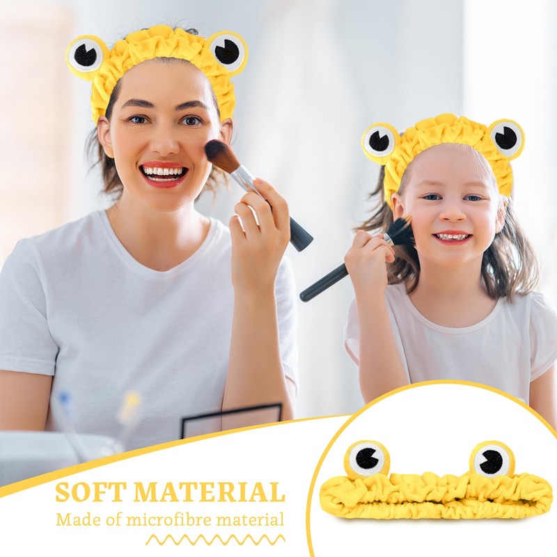 Jowmoy yellow Frog Eye Elastic Headband - Versatile for Spa,
