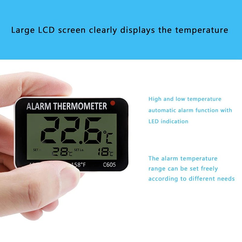 1 Pcs Mini Digital Refrigerator Thermometer LCD Display Freezer Thermometer,