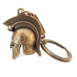 IconsGr Antique Spartan Soldier Snake Keyring, gold
