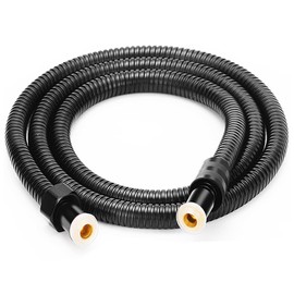 JP Sales Black Shower Hose 2 m Stainless Steel Superior Flexibility with Reinforcement Torsion and Wear Resistant Universal Compatibility for a Shower Experience Without Limitations