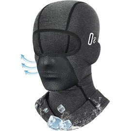 Venswell Balaclava Face Mask with Glasses Holes for Men Women Summer Cooling Shiesty Mask for Motorcycle Ski Work Sun (1, Gray)