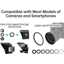 GVM Teleprompter with Remote Control and Teleprompter APP Compatible with iOS/Android, Teleprompter Portable Remote Control & Flexible Holder for Online Meeting, Video Recorder