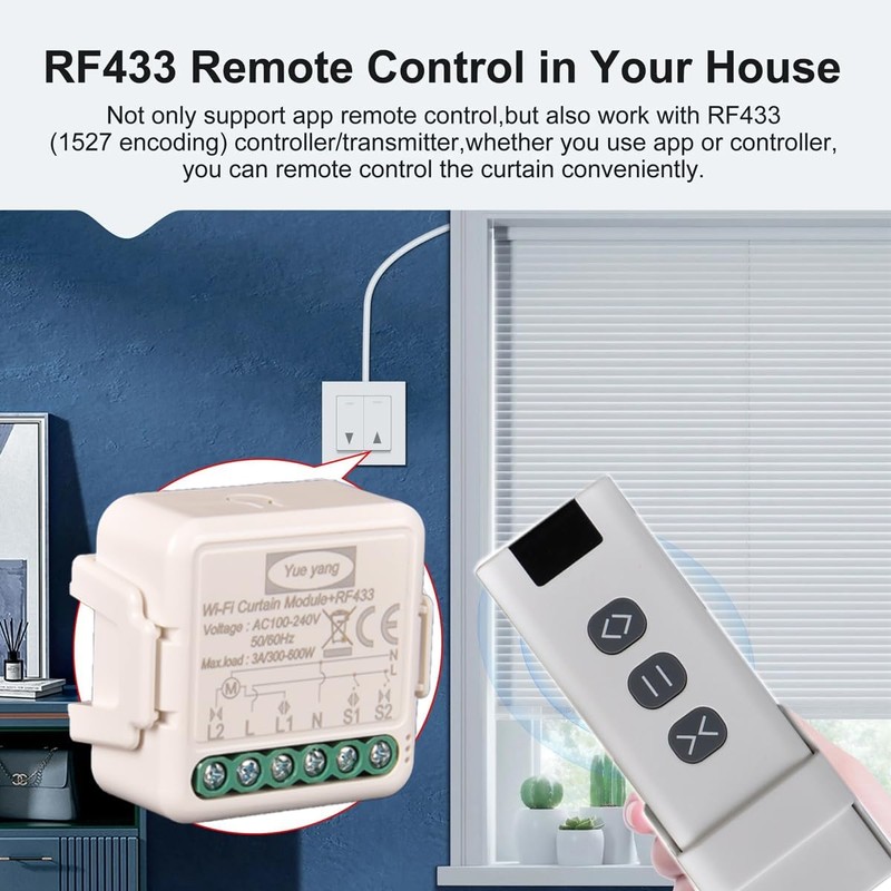 Yueyang WiFi Curtain Switch RF Tuya Smart Life Roller Shutter