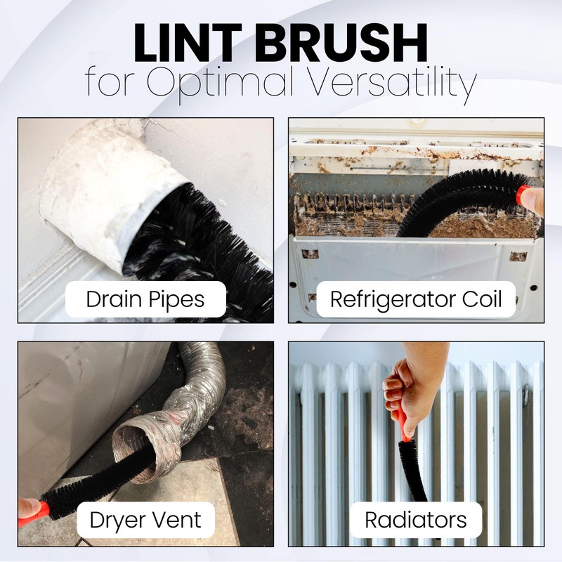 Vanitek Dryer Vent Cleaner Lint Brush, Long Flexible Refrigerator Coil