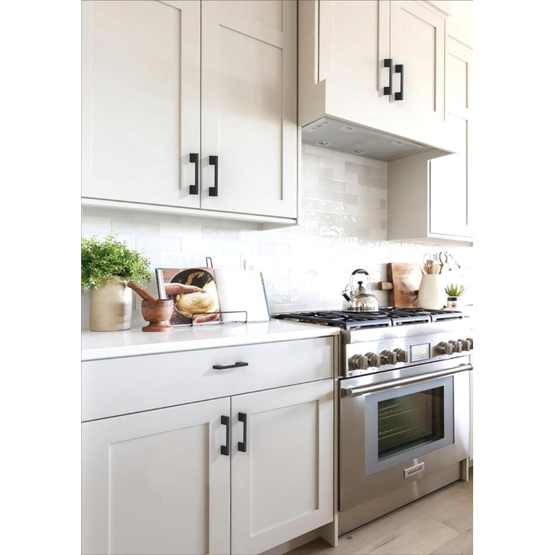 Asimerdeco AR003 10 Pack Matte Black Cabinet Pulls 3 Inch(76mm)