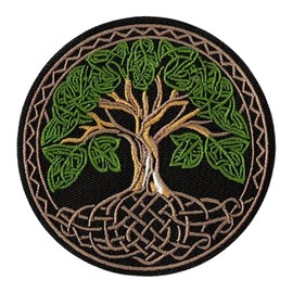 Celtic Tree of Life Spiritual Symbol Patch, Embroidered Iron-on/Sew-on Applique Badge Funny Patch Patches for Backpacks, Clothing, Hats, Jeans, DIY Accessories & Crafts, Jackets, Bags