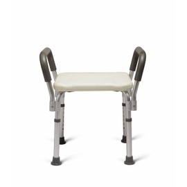 Medline Bath Bench Shower Seat with Padded Armrests, Ideal for Bathtubs, Robust Support up to 350 lbs., Comfortable and Durable