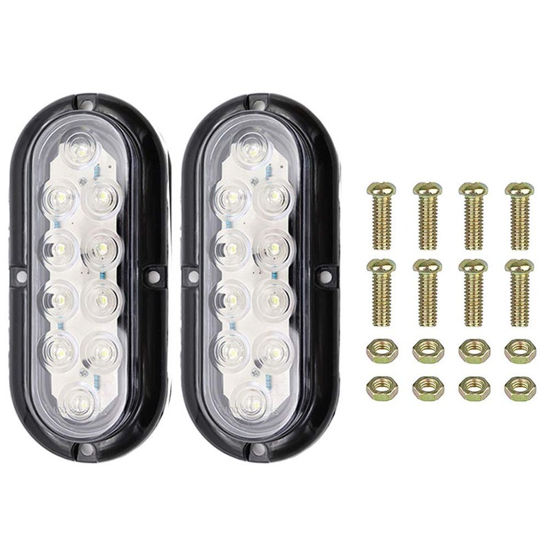 BlyilyB 6“ Oval White Color LED Trailer Truck Clear Reverse