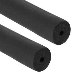 PATIKIL 1/4" (6mm) ID x 6.6Ft x 0.59" Pipe Insulation Foam Tube, 2pcs Pipe Cover Wrap Roll Bar Tubing for Handle Grip HVAC Air Conditioner Units, Black