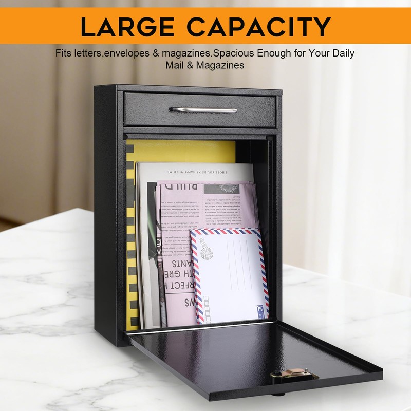 xydled Wall Mount Mailboxes with Combination Lock, Wall Mail Box