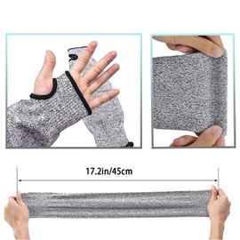 N/AN/A 2PCS Protective Arm Sleeves Level 5 Cut Resistant Sleeve with Thumb Hole Cut Proof Arm Guards Grey Garden Sleeve for Women Men Garden Kitchen 17.7 Inch (1 Pair)
