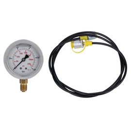 Hydraulic Pressure Gauge, M16 * 2-BSP1 / 4 0~250BAR / 3600PSI Pressure Gauge Kit Test Point Clutch Pressure Gauge Kit for Checking Hydraulic Pressure