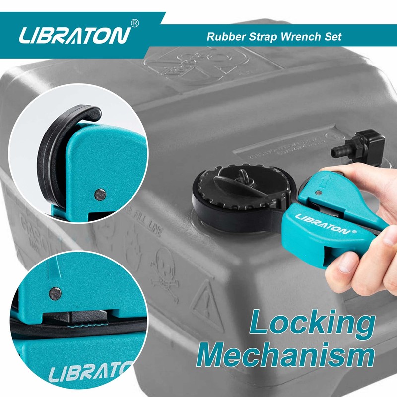 LIBRATON Strap Wrench 2-piece Multifunctional Adjustable Wrench Tools Oil Filter,