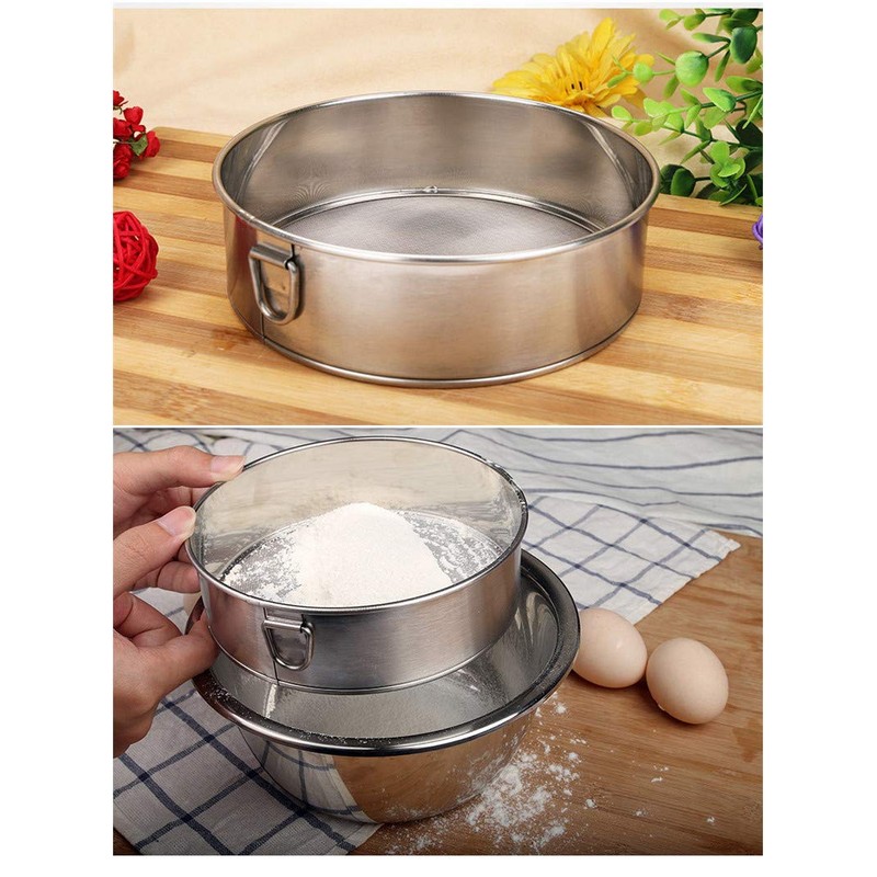 Falytemow Flour Sifter, Round Stainless Steel 40 Mesh Fine Sieve