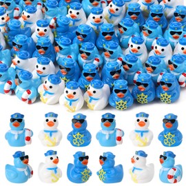 GGSTDDUP 60pcs Mini Resin Sailor Cruise Ducks, Tiny Cruise Ducks for Hiding, Miniature Sailor Cruise Figurines, Ducks for Cruise Ship, Nautical Cruise Party Favors Gift Decoration (3 Styles)