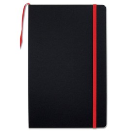 BookFactory Black Banded Journal/Banded Diary - 192 Pages, Black Cover, 5.25" x 8.27" (JOU-192-CCS-K)