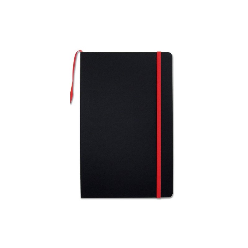 BookFactory Black Banded Journal/Banded Diary - 192 Pages, Black Cover,