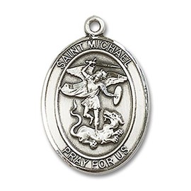 Heartland Store Men's Engravable Sterling Silver Saint Michael the Archangel Oval Medal - Pendant| USA Made