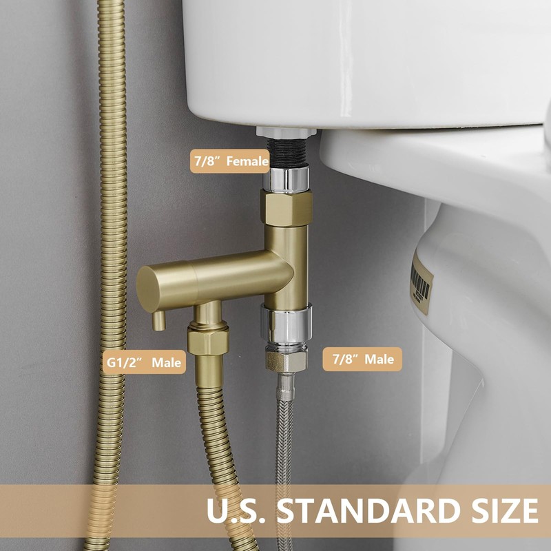 BATHLAVISH Handheld Bidet Sprayer for Toilet, All Brass Bathroom Toilet