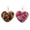 Soft Leopard Fluffy Plush Keychains for Women Girls Keychain Accessories