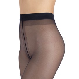 SARAH BORGHI Dream Women's Sheer Tights 20 Den Lycra with Silk Gusset and Flat Stitching – Made in Italy (Fumè, 1/2)
