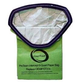 Replacement 10 PK for ProTeam ProVac FS 6 Compatible with 107314 with Intercept Micro Filter Backpack Vacuum Bags 6-Qt Capacity. Fits Super Coach Pro 6 - GoFree Flex Pro.