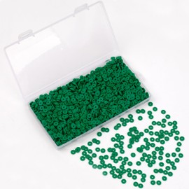 Auvoau 2000Pcs White Clay Beads Polymer Clay Spacer Beads Flat Beads 6mm Round Heishi Vinyl Beads for DIY Craft Gift Adults Bracelets Necklace Jewelry Making Earring Accessories (Green)