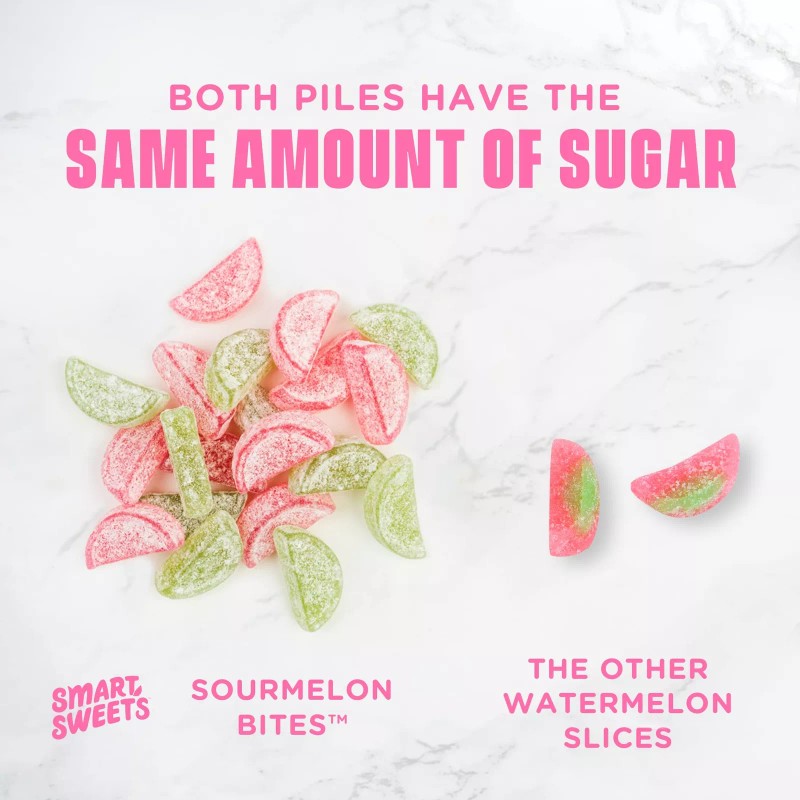SmartSweets Low Sugar Sourmelon Bites Pack of 6 Sour Watermelon