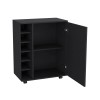 Cisco Black Bar Cart 6 Shelves With Wheels Modern Kitchen