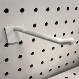 4" Plastic Economy Peg Hooks for Slatwall and Pegboard, Off-White - 100 Pack