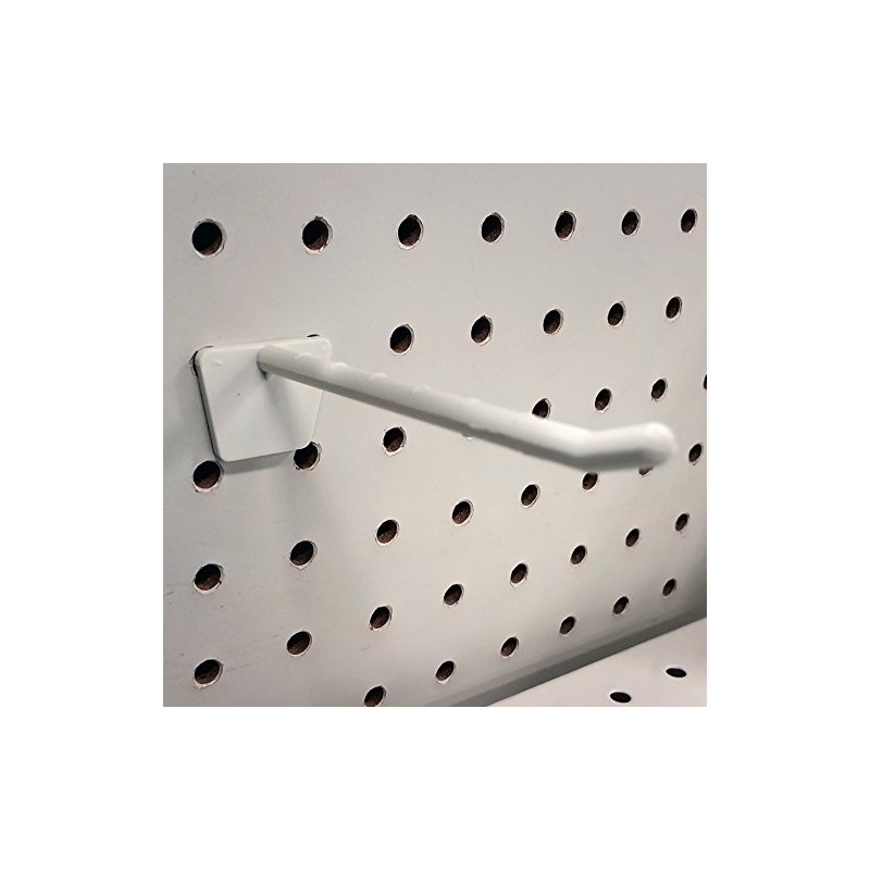 4" Plastic Economy Peg Hooks for Slatwall and Pegboard, Off-White
