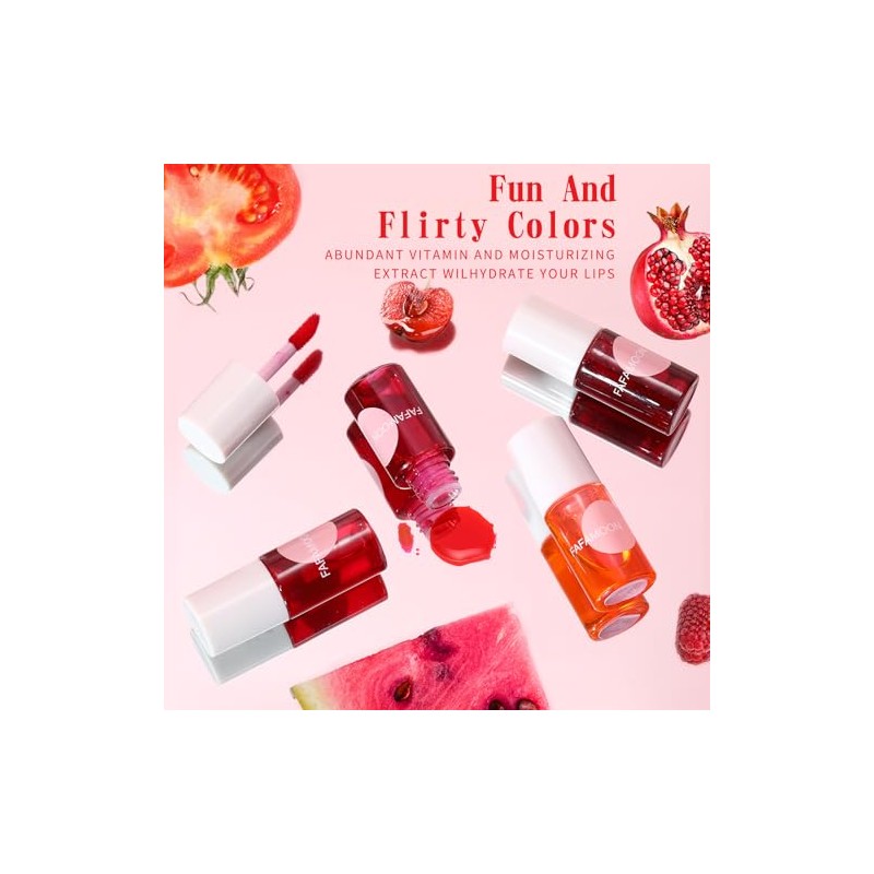4 piezas de tinte de labios, brillo de labios de