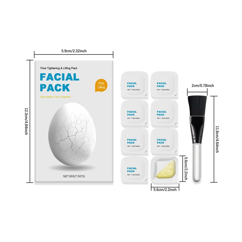 Tkekruh Facial Pack, Set of 8 Face Masks for Sebum