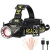 MAXME100® Upgraded Long Throw Headlamp Rechargeable, Head Lamp, High Lumen