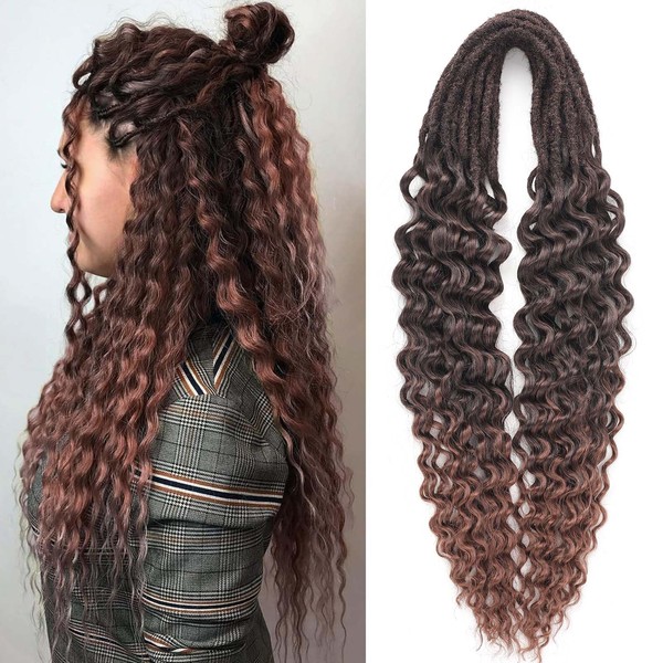 RuiYok Curly Double Ended Dreadlock Extensions 24 Inch T30 Wavy