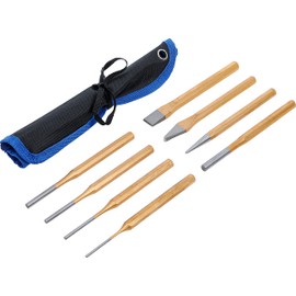 BGS 1658 Pin Chisel/Centre Punch Set, Gold/Silver/Black, Set of 8 Pieces