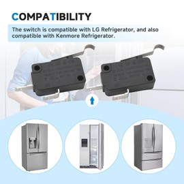6600JB3001F Refrigerator Dispenser Micro Switch Compatible with LG, 2Pack