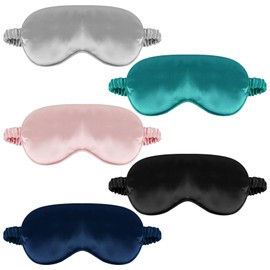 1 Pack Sleep Mask, Silk Eye Mask with Elastic Strap, Breathable Eye Mask for Sleeping,Travel, Girls, Women, Men (LightBlue)