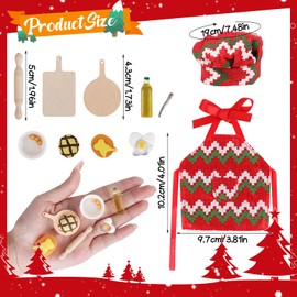 DERAYEE Christmas Elf Accessories Mini Elf Doll Baker Outfit Kit Elf Doll Cooking Baking Props for Xmas Elf Doll Decorations