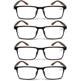 Mcoorn 4 Pack Flexible Computer Blue Light Blocking Lightweight Anti Glare Reading Glasses Durable Sport Reader Women Men 1.75