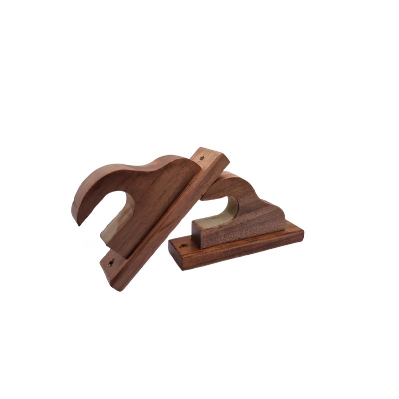 Genérico Juego De Cortineros De Madera Cedro Natural Barnizado 2pz